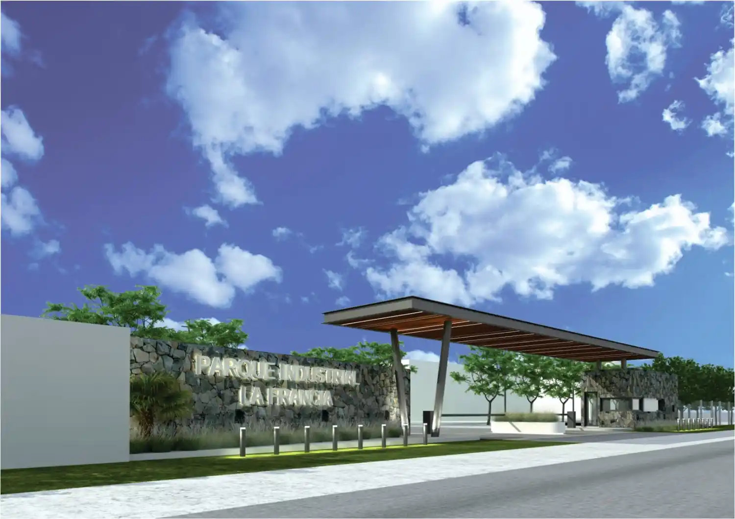 El diseño del portal de acceso al Parque Industrial de La Francia que será presentado este jueves