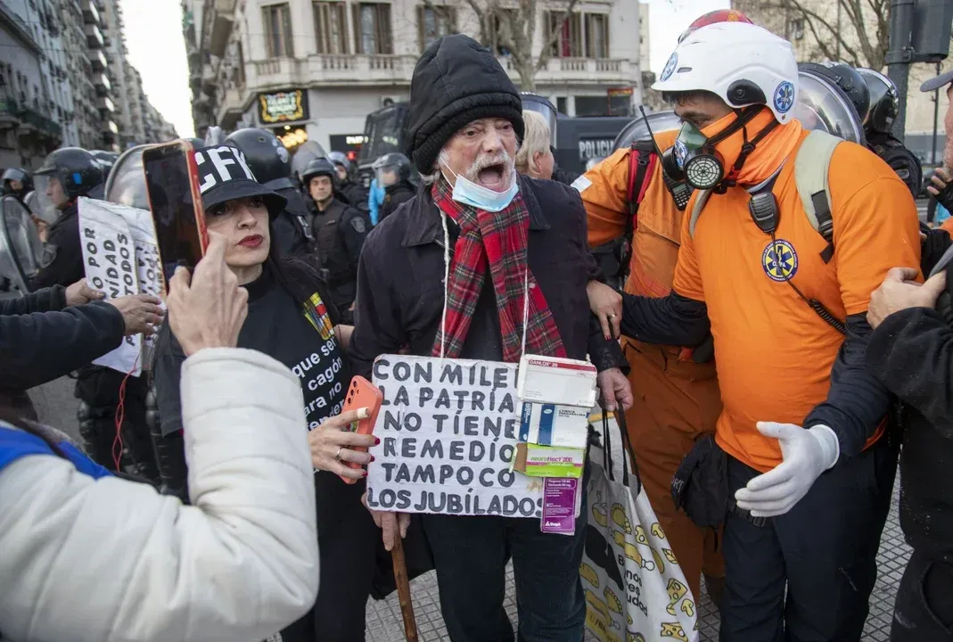 Las marchas de los jubilados de los miércoles.