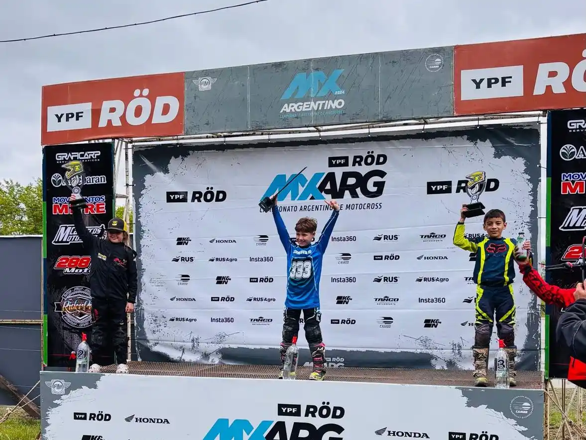Valentino Bogue subió al podio en la séptima fecha del Campeonato Argentino de Motocross