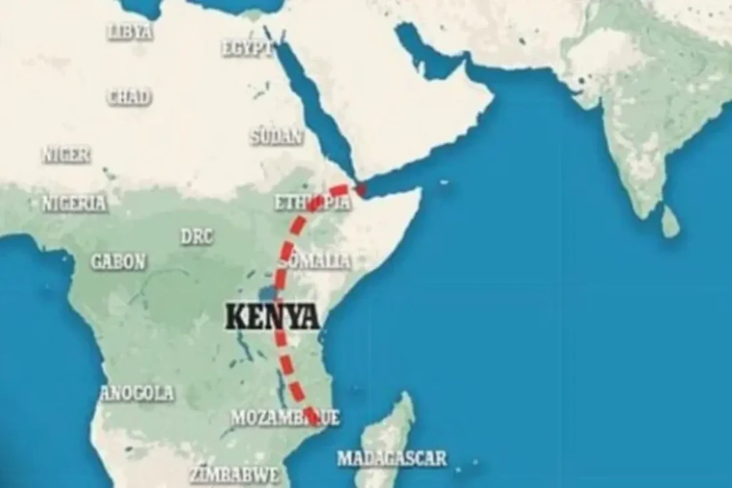 Según advierten los investigadores, los países ubicados en la costa se convertirán en una isla gigante y crearán un nuevo mar desde Etiopía hasta Mozambique.