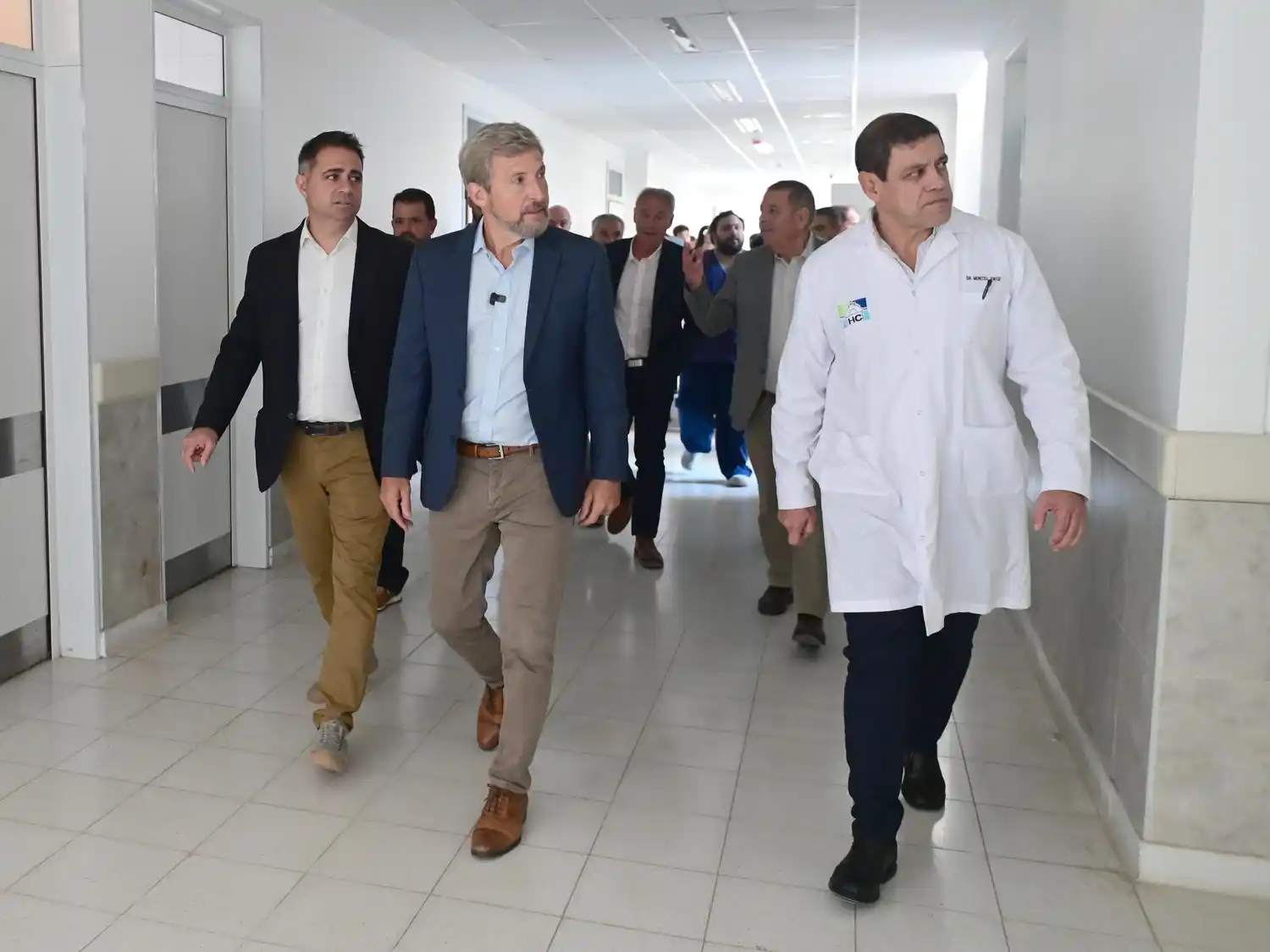 Davico recibió al gobernador Frigerio y visitaron juntos el Hospital Centenario