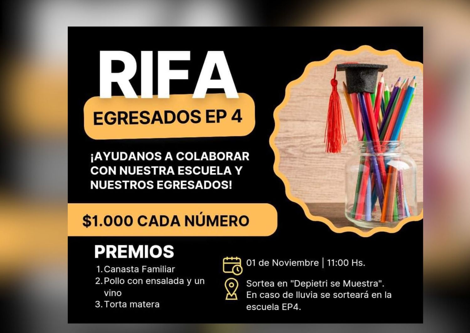 Rifa a beneficio de los egresados de la escuela primaria 4