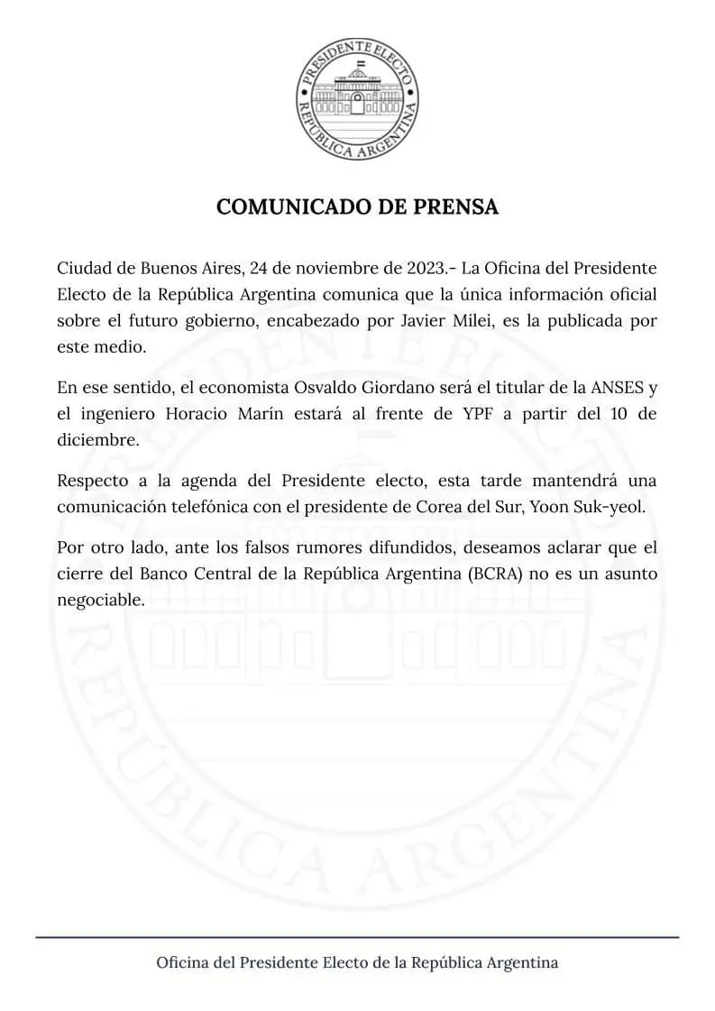 comunicado OPE