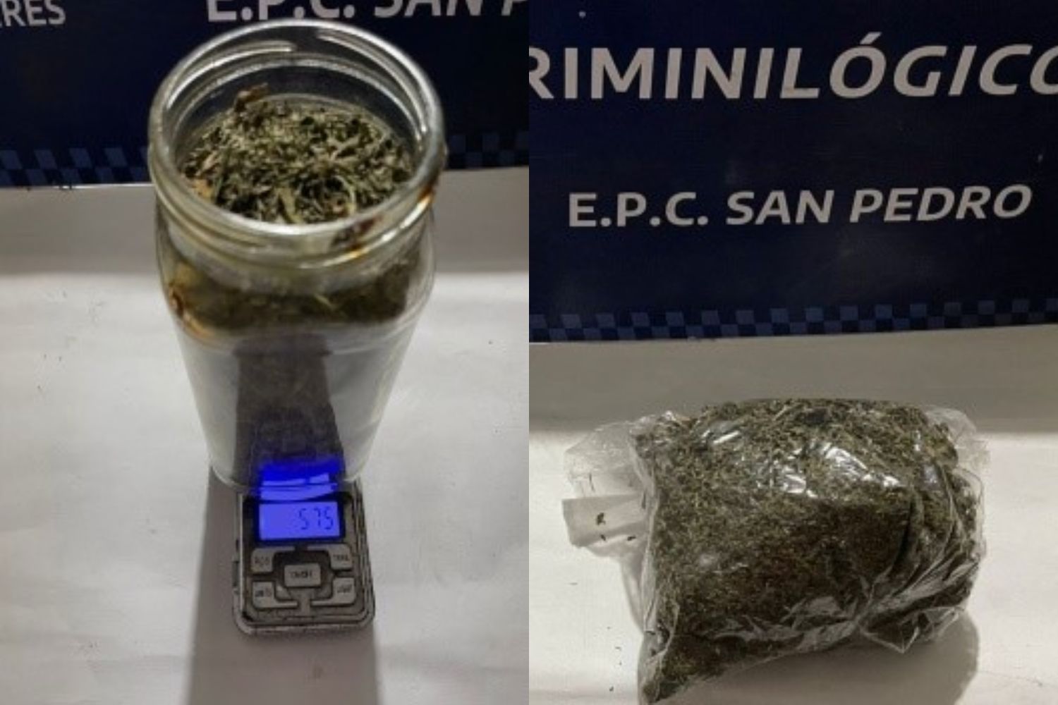 La marihuana secuestrada arrojó un peso superior a los 100 gramos.