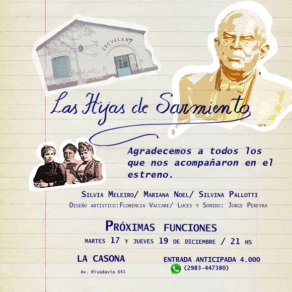 Dos nuevas funciones de “Las hijas de Sarmiento”