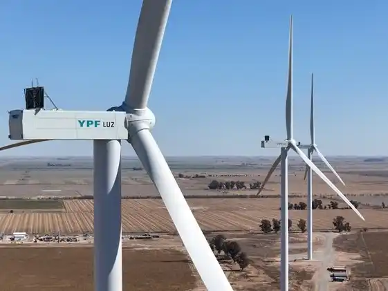 Uno de los parques eólicos de YPF Luz, en General Lavalle, Córdoba