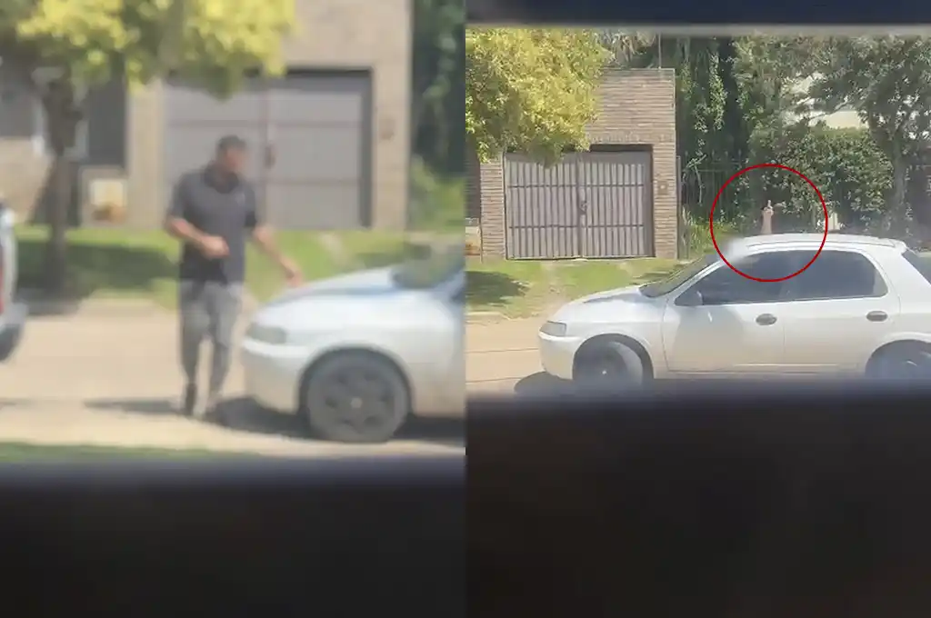 VIDEO | Fue sorprendido mientras intentaba robar una rueda auxiliar y huyó haciendo "fuck you"
