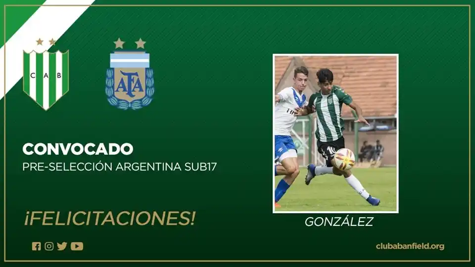El tandilense Matías González fue citado para la Selección Argentina Sub 17