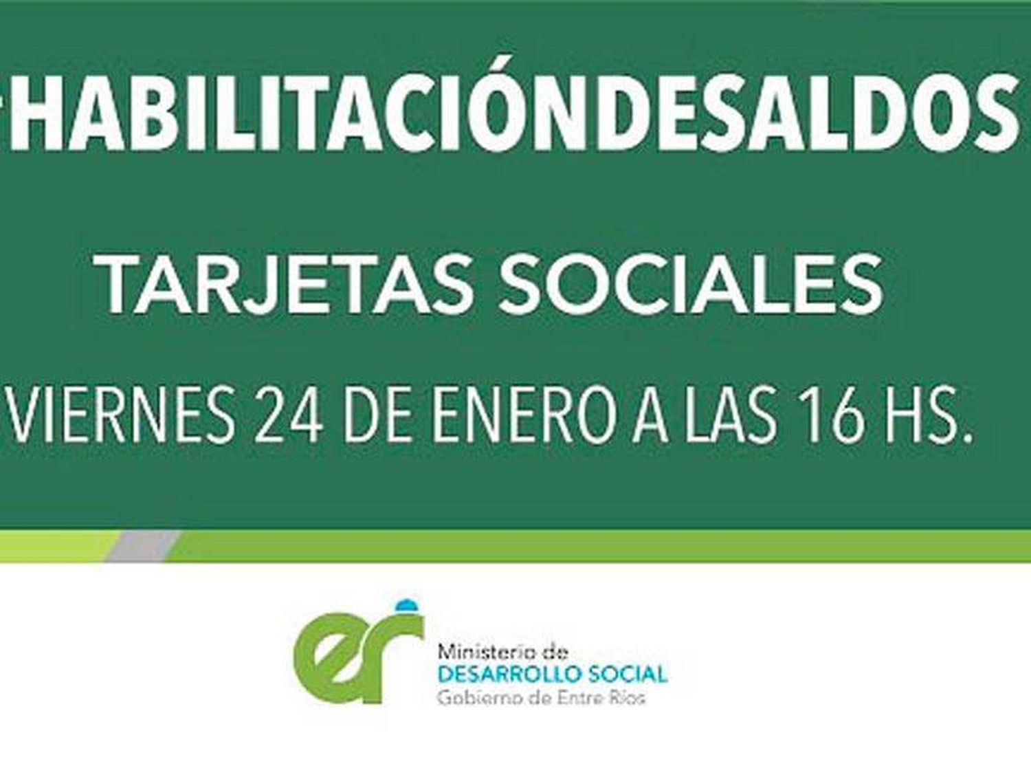 Hoy viernes se acreditan  las tarjetas sociales