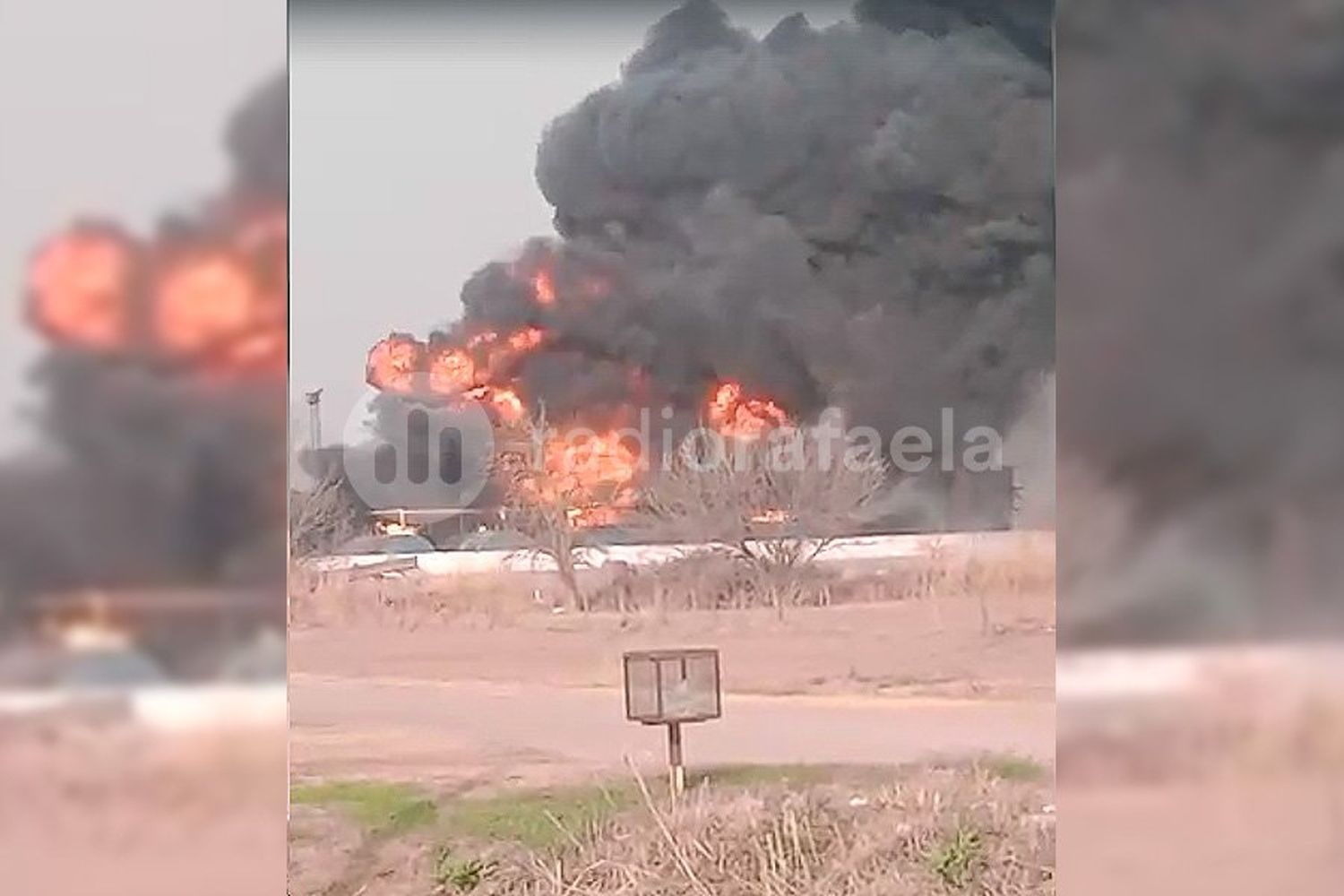 AHORA | Explotó un depósito de combustible en la región: Bomberos trabajan para tratar de controlarlo