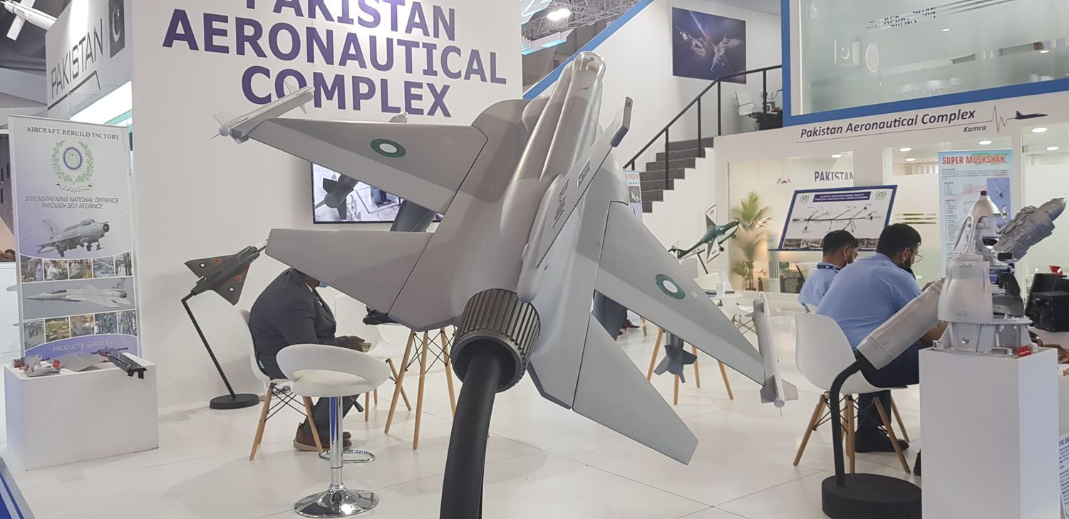 We went to the Pakistan Aeronautical Complex booth and asked about the JF-17