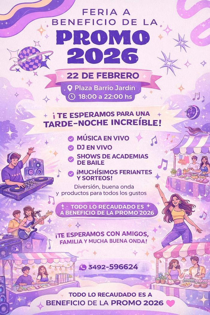 Gran feria a beneficio de la Promo 2026 de la Escuela Nro 505 Mahatma Gandhi