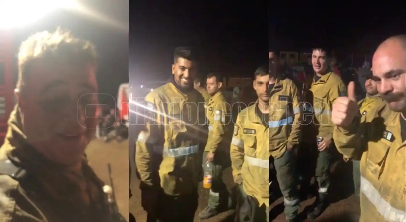 Incendios en Corrientes: Bomberos bonaerenses festejan la llegada de la lluvia en Santo Tomé