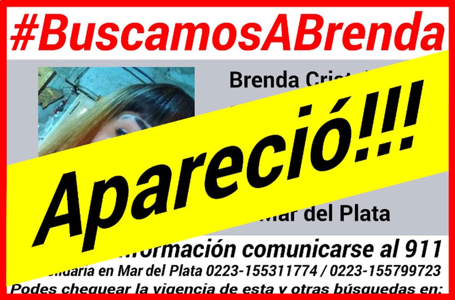 Apareció la adolescente que se había ido de su casa del barrio Cerrito Sur
