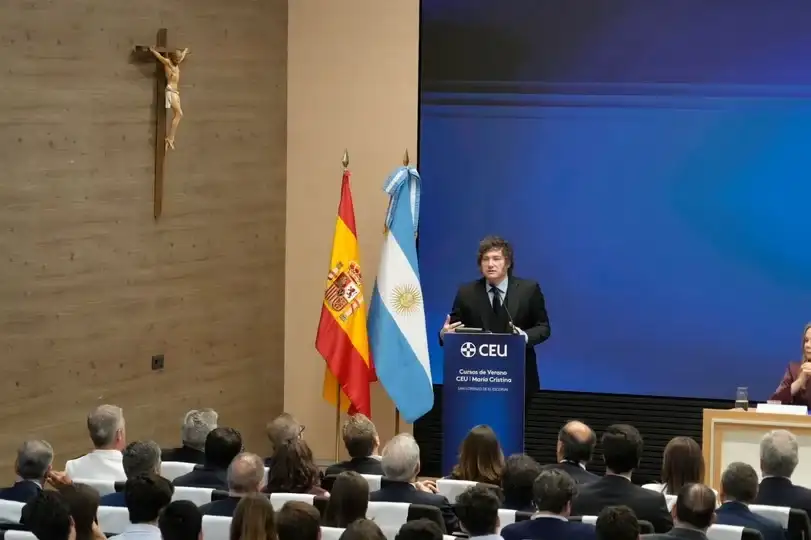 El presidente Javier Milei brindó una clase popular en España.