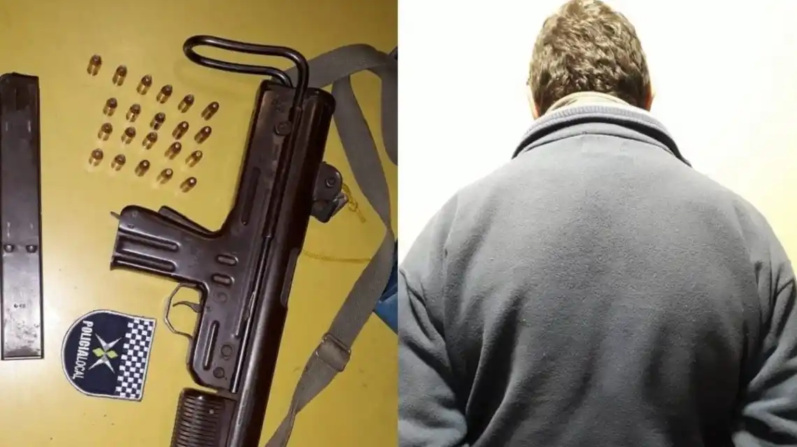 Violencia de género en Almirante Brown: Amenazó a su mujer con una ametralladora 