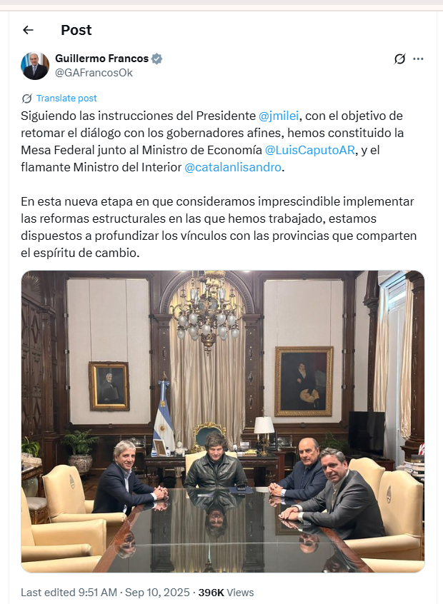 Milei tras la derrota