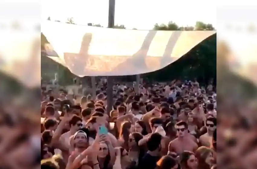 Video: cientos de jóvenes participaron de una descontrolada fiesta en las islas