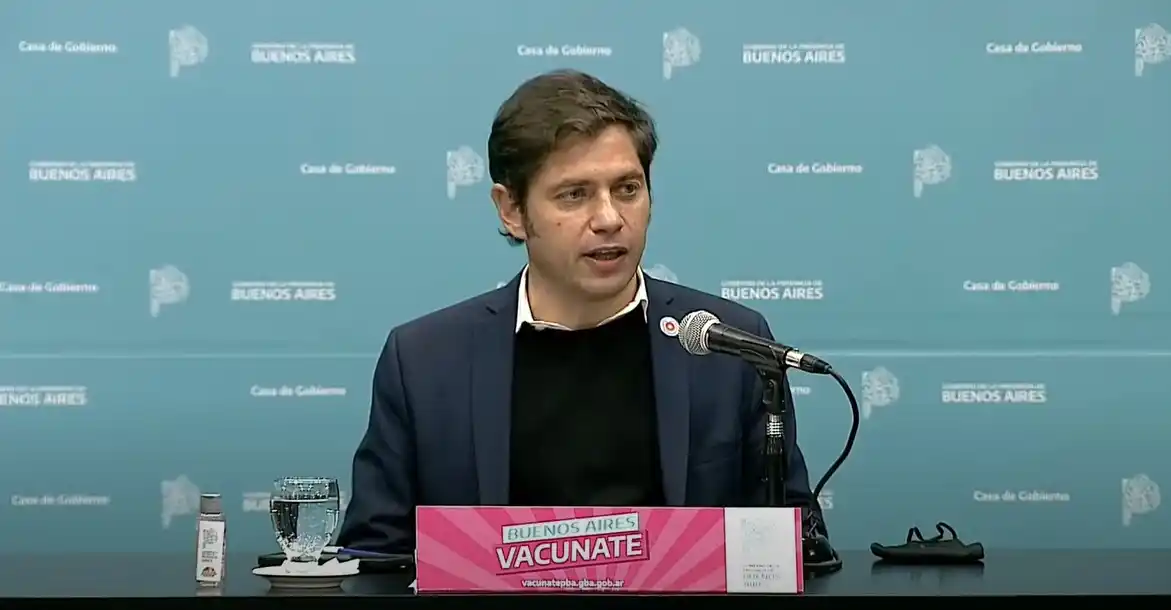 Kicillof: "Desde hoy habrá vacunación libre para mayores de 18 años en 31 municipios y de 45 en el resto de la Provincia"