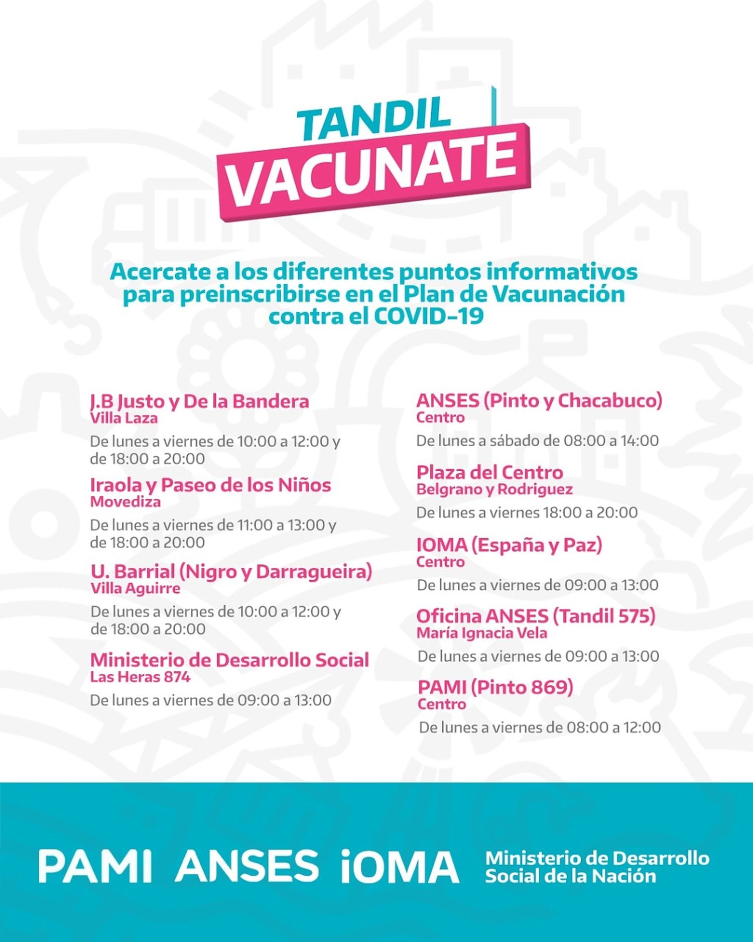 Sigue el programa de difusión del plan de vacunación