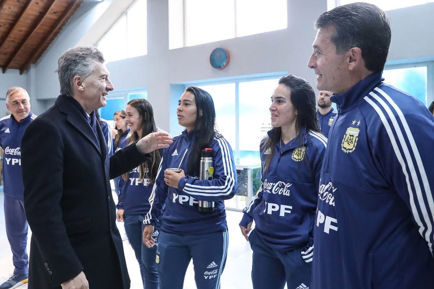 Barroso y el seleccionado, con Macri