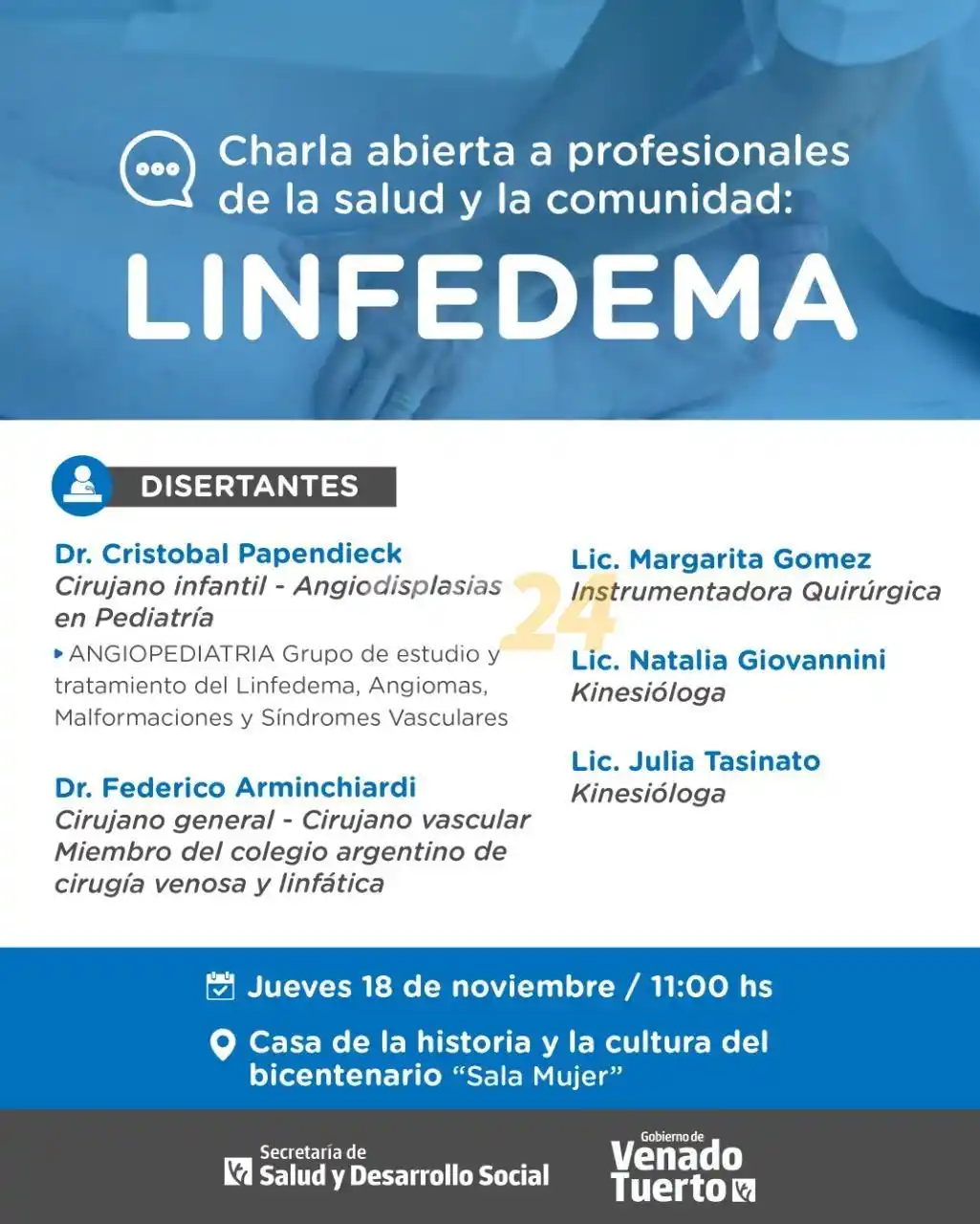 Charla abierta sobre linfedema con destacados especialistas