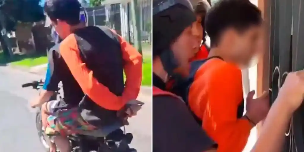 Así trasladaron al ladrón hasta el domicilio donde escondió la moto (FOTO: Infobae)