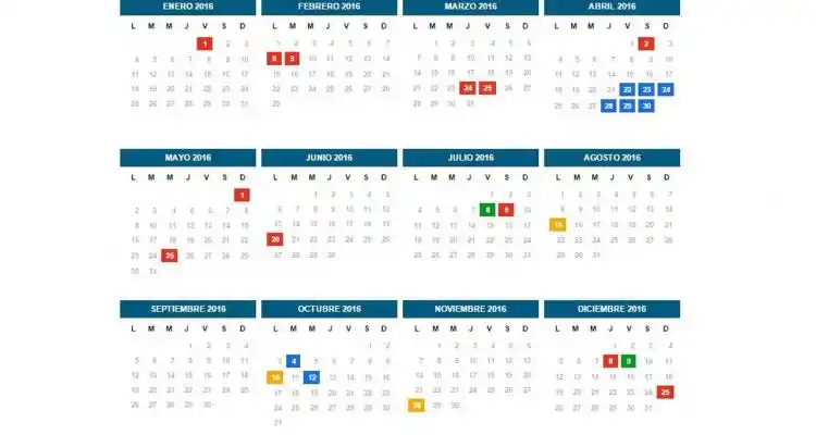 > 2016: 17 feriados y 9 fines de semana largos