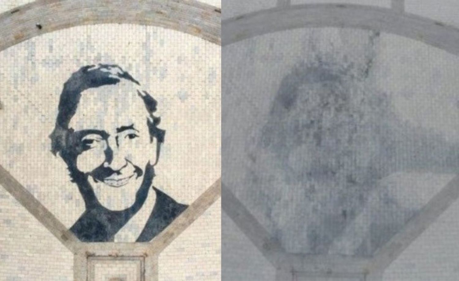 Pintaron rostro de Néstor Kirchner en la rambla de Mar del Plata y lo borraron