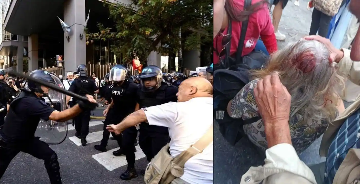 Represión en la marcha de los jubilados.