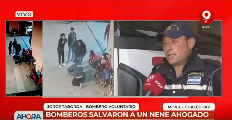 El testimonio del bombero que le salvó la vida a un nene ahogado de sólo 2 años
