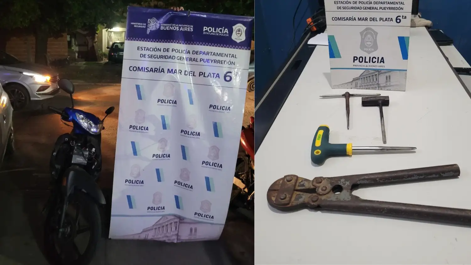 Dos menores fueron detenidos tras el robo de una moto en el barrio 9 de Julio