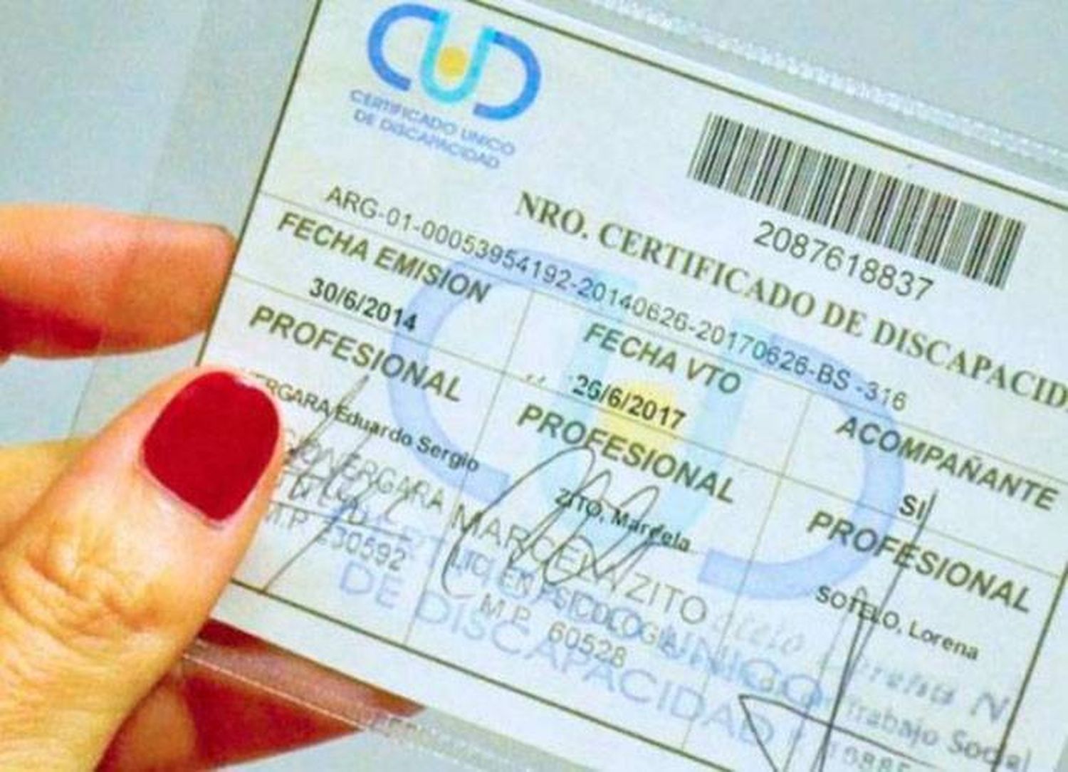 Los Certificados de Discapacidad que vencen en 2021 también  serán extendidos un año 