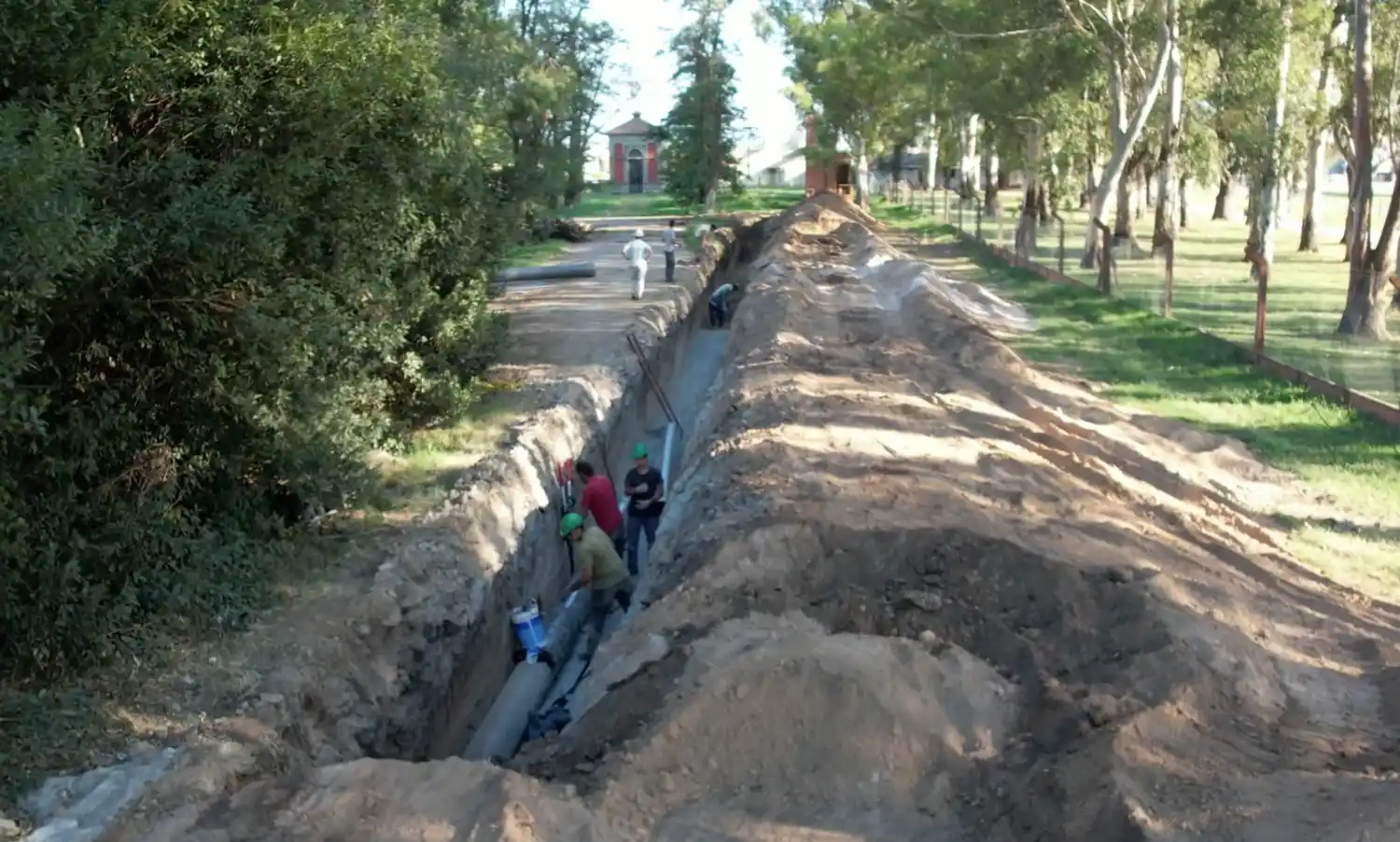 Avanzan las obras de empalme de la nueva planta desnitrificadora