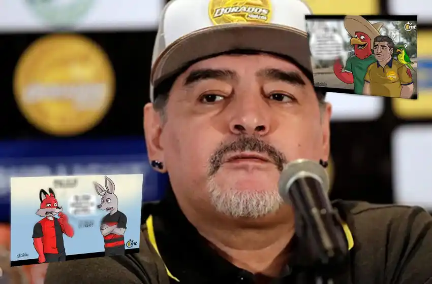 Un caricaturista mexicano atacó duramente a Diego Maradona
