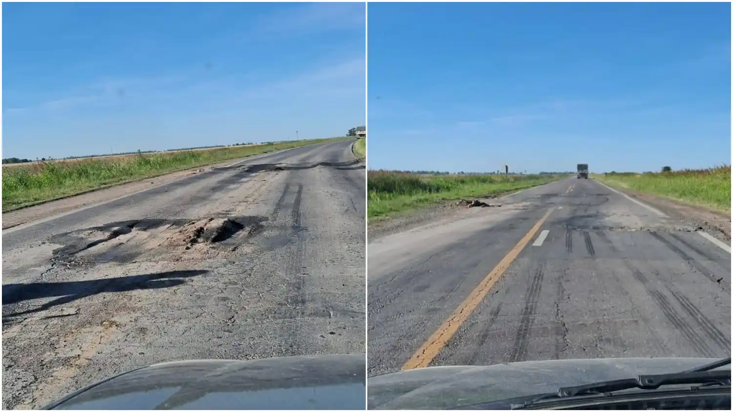 Periodista de Lincoln advirtió sobre un pozo gigante en la Ruta 50 y desató una ola de reclamos vecinales