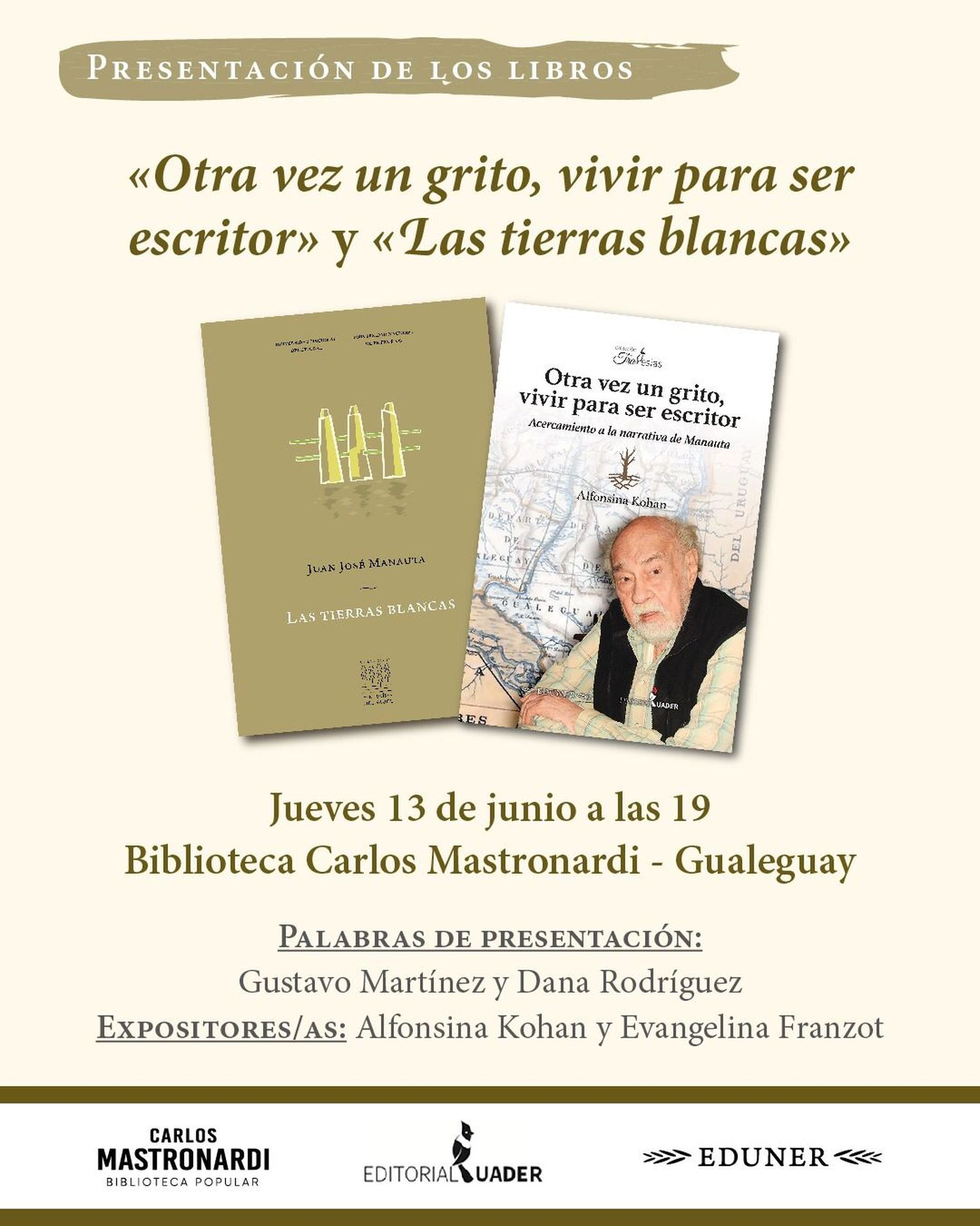 Presentarán dos libros de “Chacho” Manauta