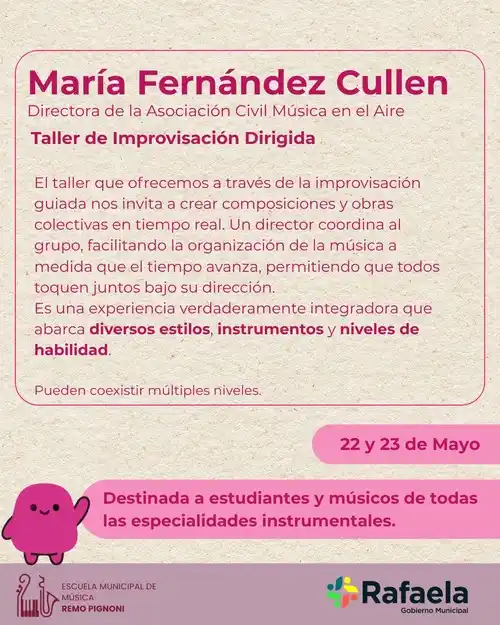 Clases abiertas a la comunidad de la Escuela Municipal de Música "Remo Pignoni"