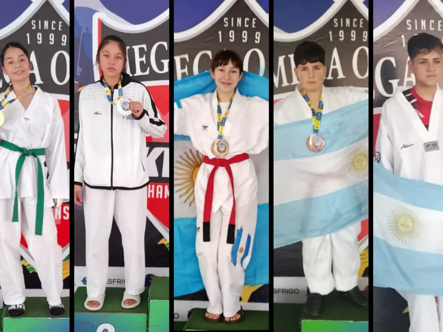 El equipo de taekwondo del C. A. Mitre tuvo un gran desempeño en Brasil. PH: agencia.