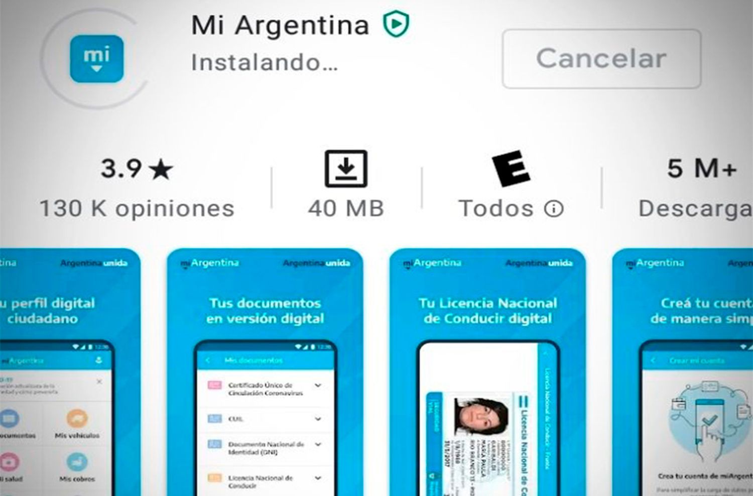 Las personas vacunadas pueden generar su credencial digital en la app Mi Argentina