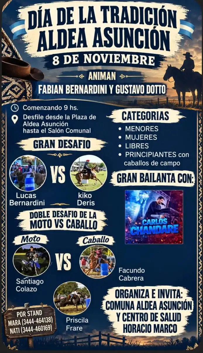Aldea Asunción se prepara para celebrar el Día de la Tradición con una gran jornada de destrezas criollas