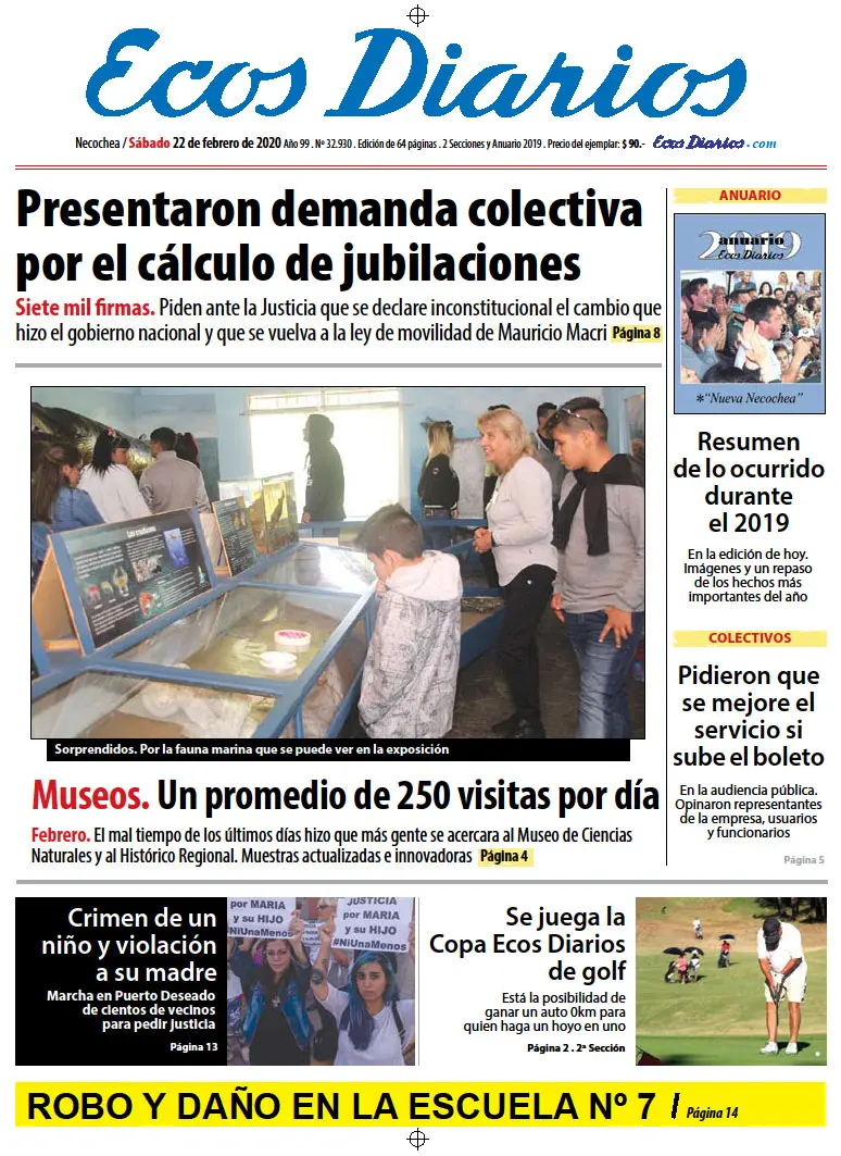 Tapa del 22 de febrero de 2020