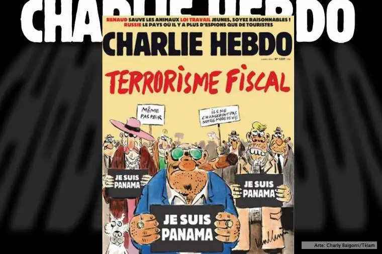 La revista Charlie Hebdo parodia al Panamá Papers