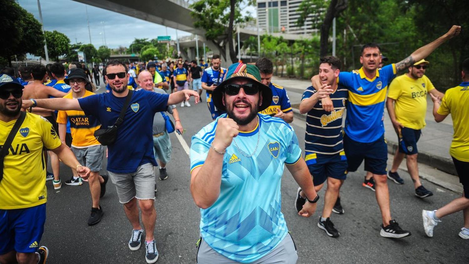 Hinchas de Boca en Brasil (Télam)