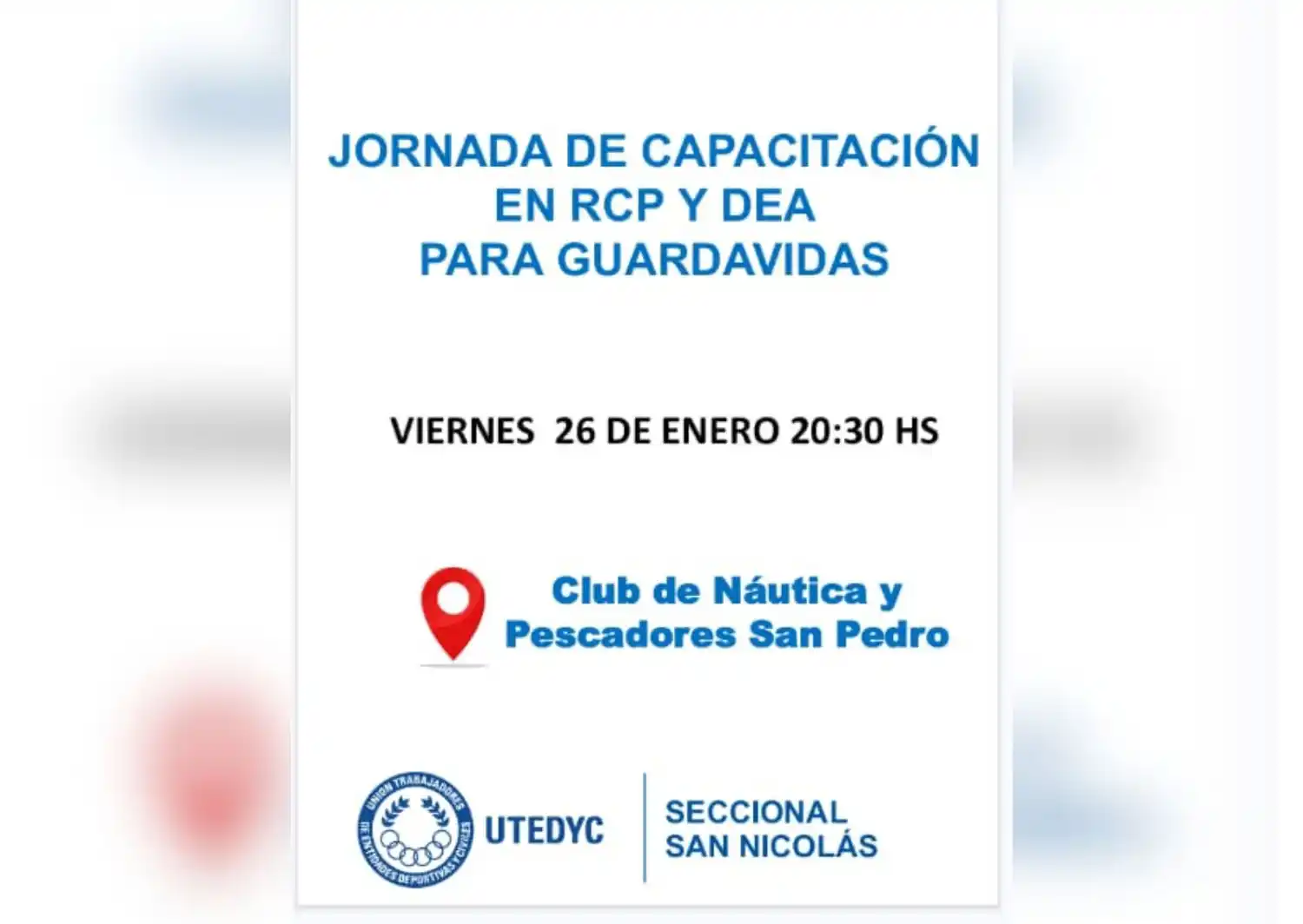 Jornada de capacitación en RCP y DEA para guardavidas