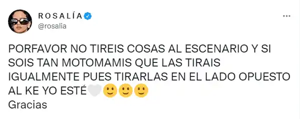 Rosalía no se quedó callada. Foto Twitter