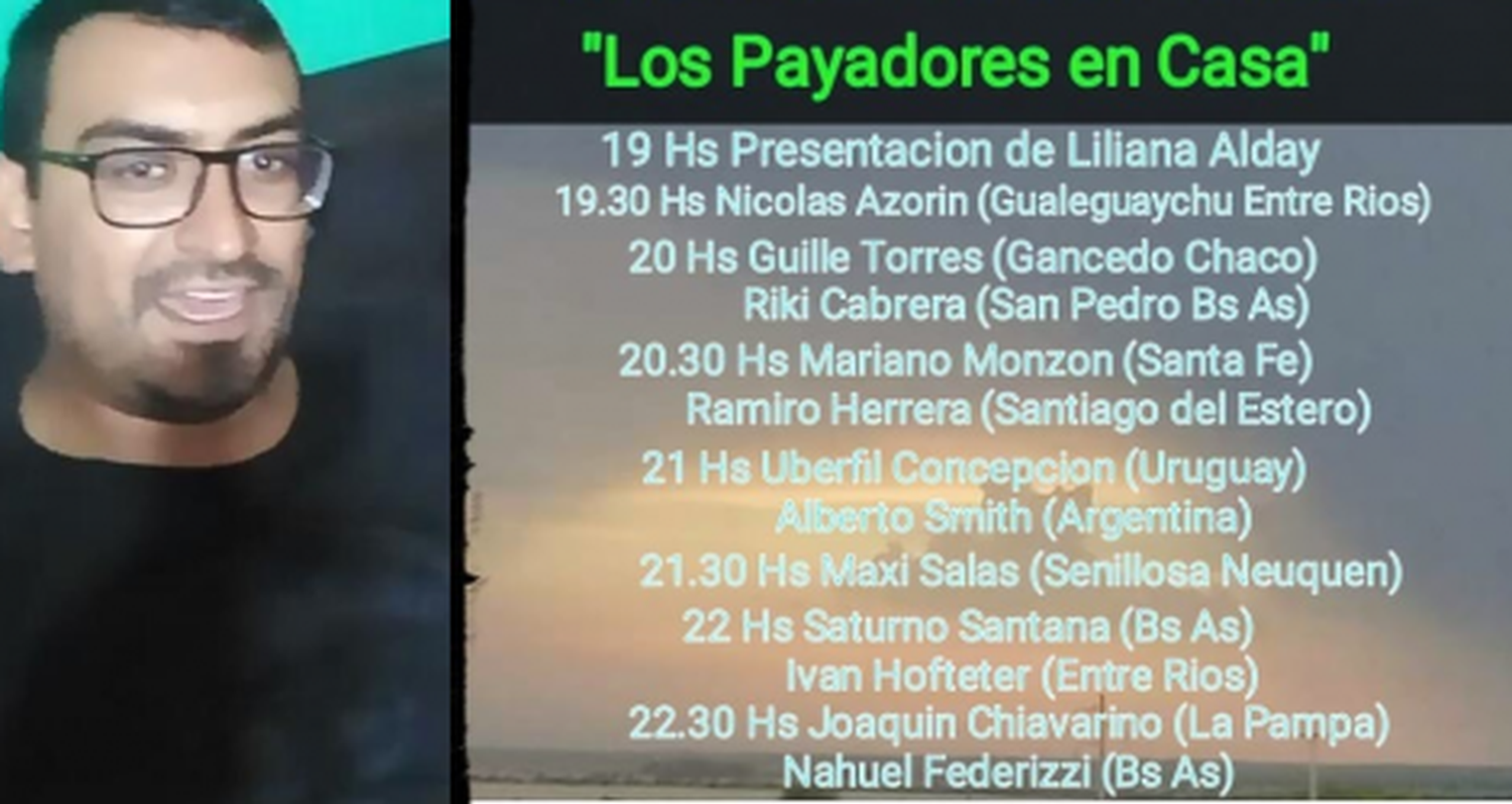 Payador sampedrino en el festival “Los payadores en casa”