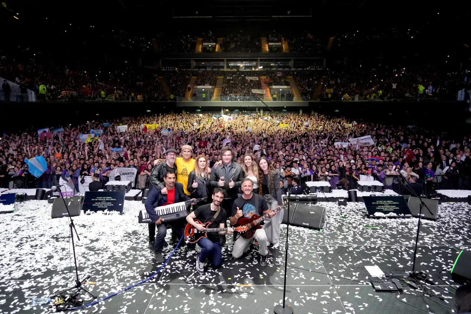 Milei dio un concierto en el Movistar Arena.