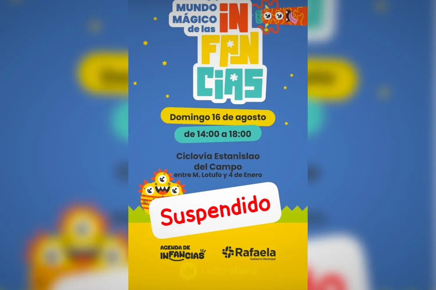 Por el pronóstico del tiempo, Rafaela reprogramó “Mundo Mágico de las Infancias” para octubre