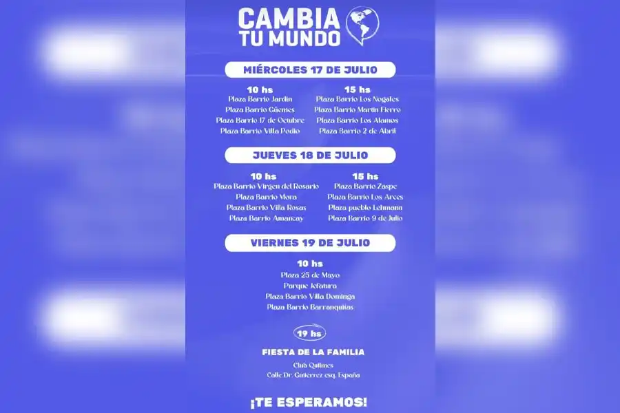 El itinerario en Rafaela